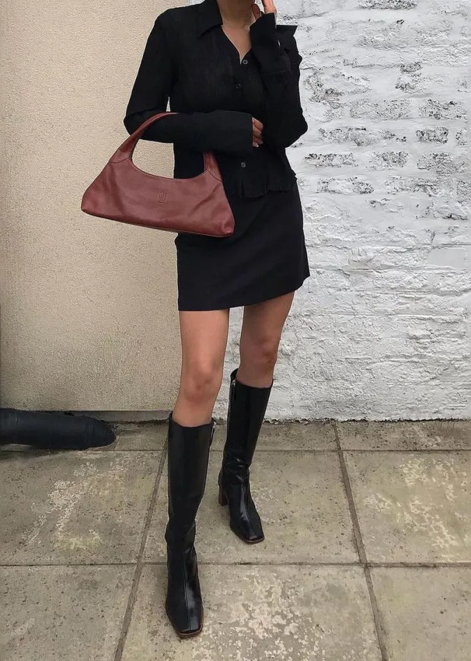 East Black Leather Boots Women ALOHAS Boots