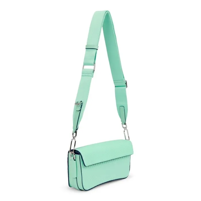Ecco Crossbody and Shoulder Bags Bags and Accessories ECCO Pinch Compact Grooved Blue Ecco Crossbody and Shoulder Bags Bags and Accessories ECCO Pinch Compact Grooved Blue