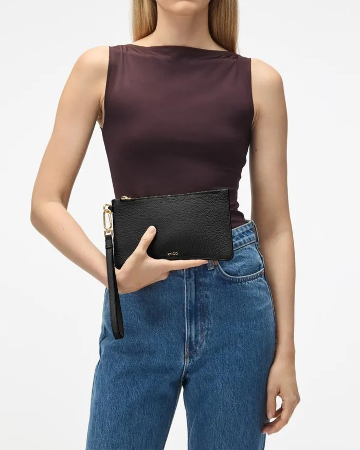 Ecco Small Leather Goods Bags and Accessories ECCO Wristlet Soft Pebbled Blue Ecco Small Leather Goods Bags and Accessories ECCO Wristlet Soft Pebbled Blue