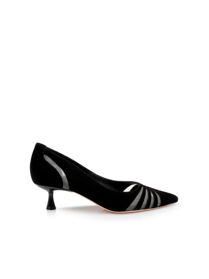 Eglantine Suede Kitten Pump Black Suede Women L039Agence Heels