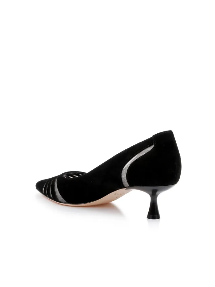 Eglantine Suede Kitten Pump Black Suede Women L039Agence Heels