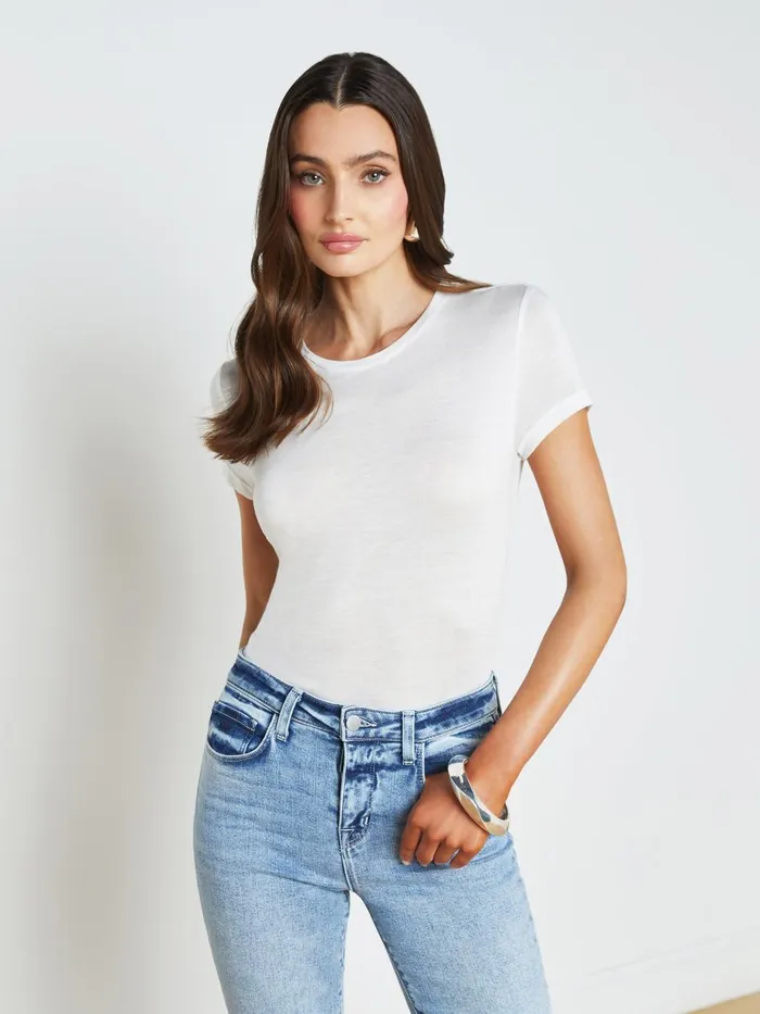 Ellie Cashmere Jersey Tee White Women L039Agence Tees