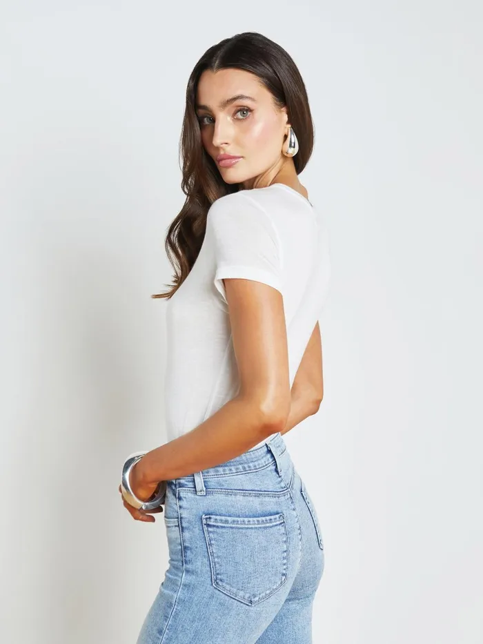 Ellie Cashmere Jersey Tee White Women L039Agence Tees