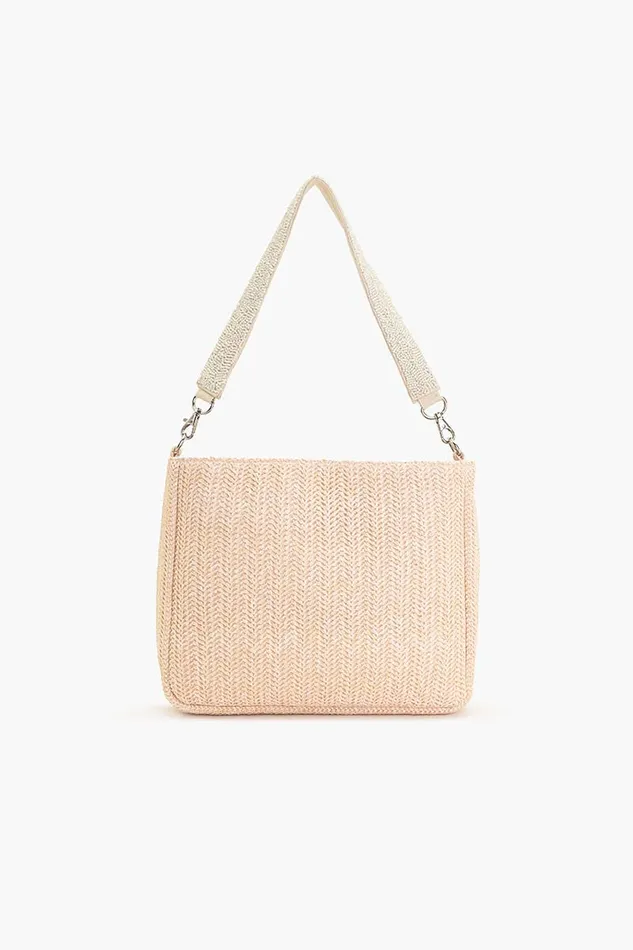 Embellished Shells and Raffia Bucket Bag Embellished Shells and Raffia Bucket Bag