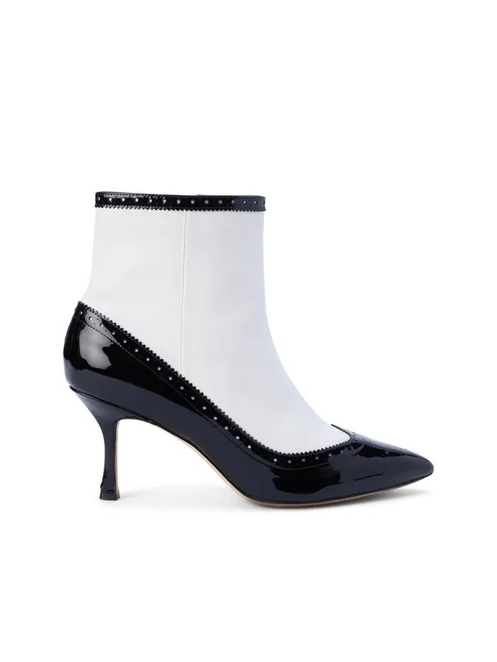 Ember Patent Leather Bootie Blackwhite Patent Women L039Agence Boots and Booties
