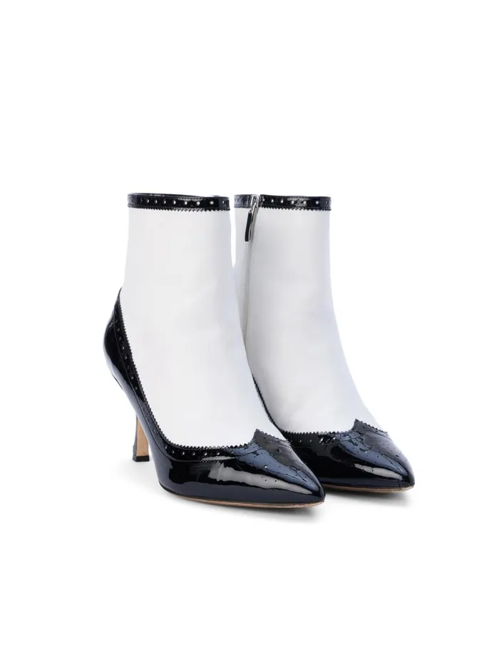 Ember Patent Leather Bootie Blackwhite Patent Women L039Agence Boots and Booties