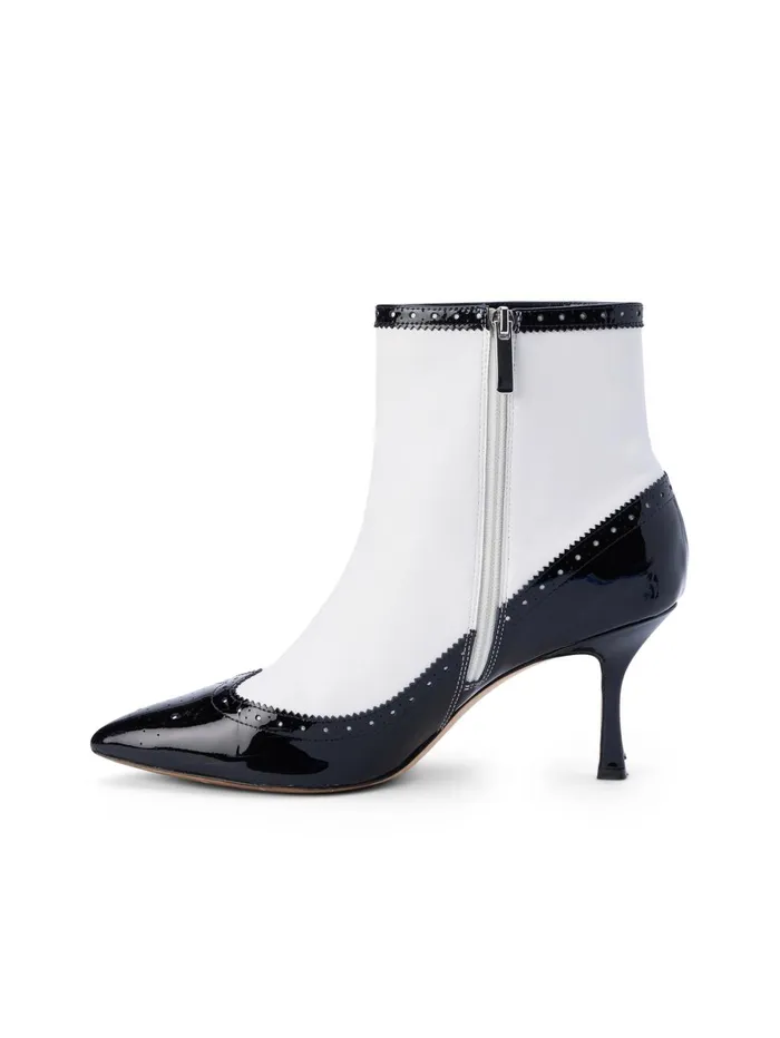 Ember Patent Leather Bootie Blackwhite Patent Women L039Agence Boots and Booties