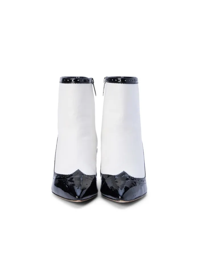 Ember Patent Leather Bootie Blackwhite Patent Women L039Agence Boots and Booties