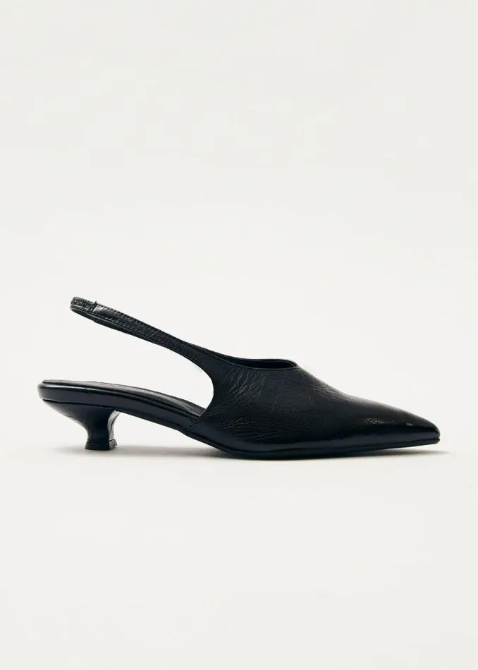 Eros Black Leather Pumps Women ALOHAS Heels
