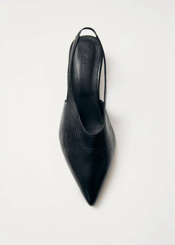Eros Black Leather Pumps Women ALOHAS Heels
