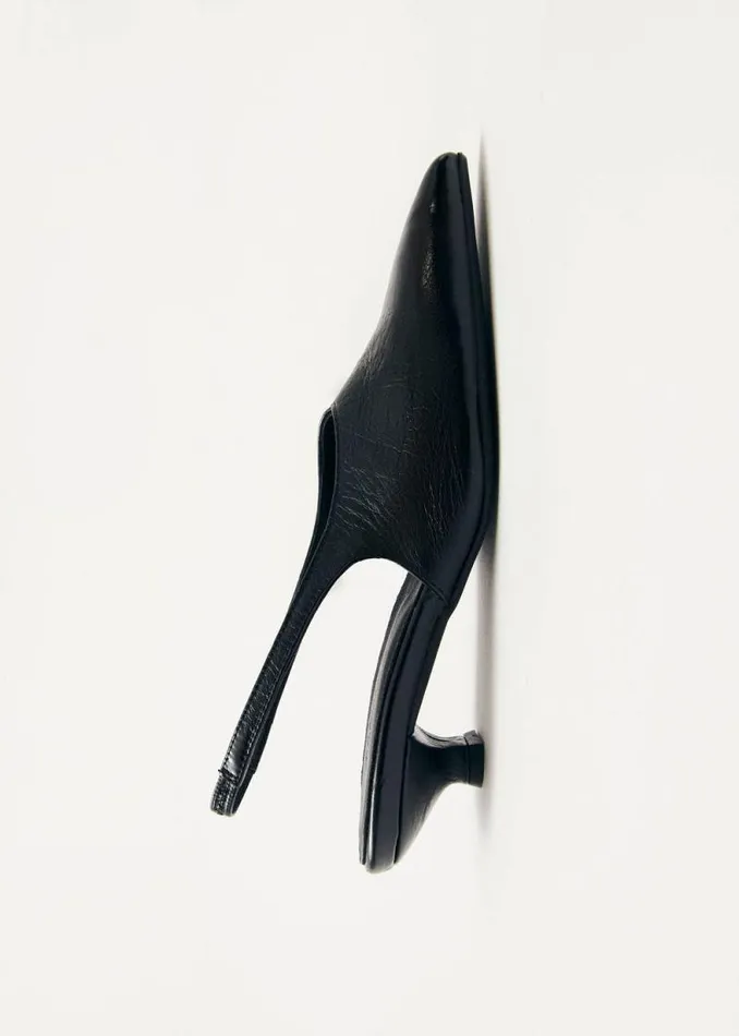 Eros Black Leather Pumps Women ALOHAS Heels