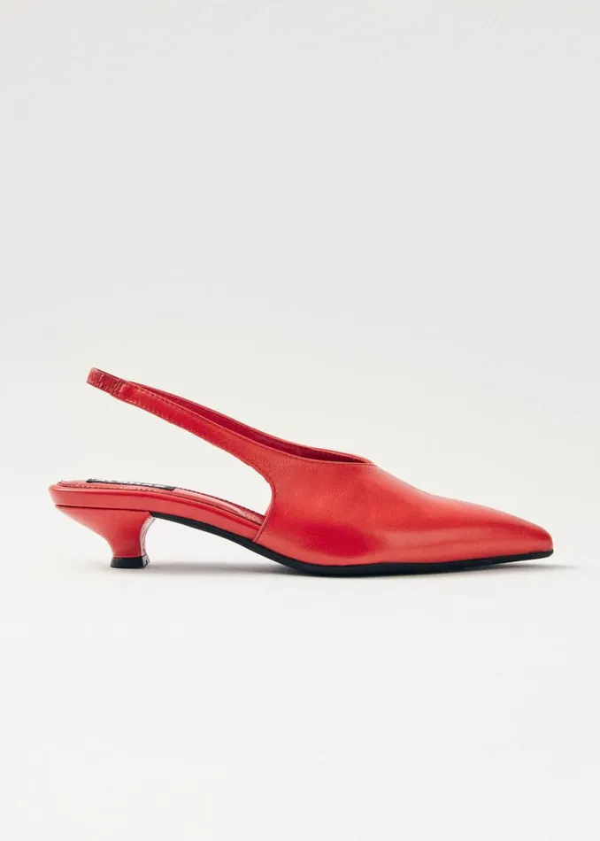 Eros Red Leather Pumps Women ALOHAS Heels