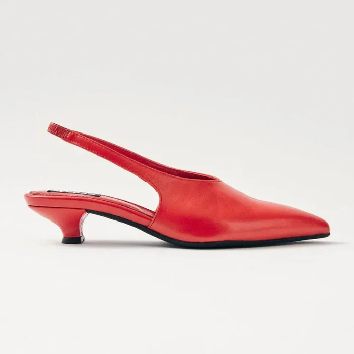 Eros Red Leather Pumps Women ALOHAS Heels