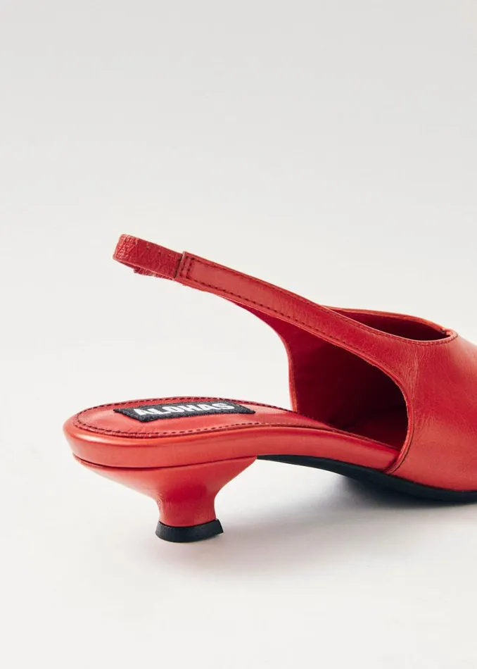 Eros Red Leather Pumps Women ALOHAS Heels