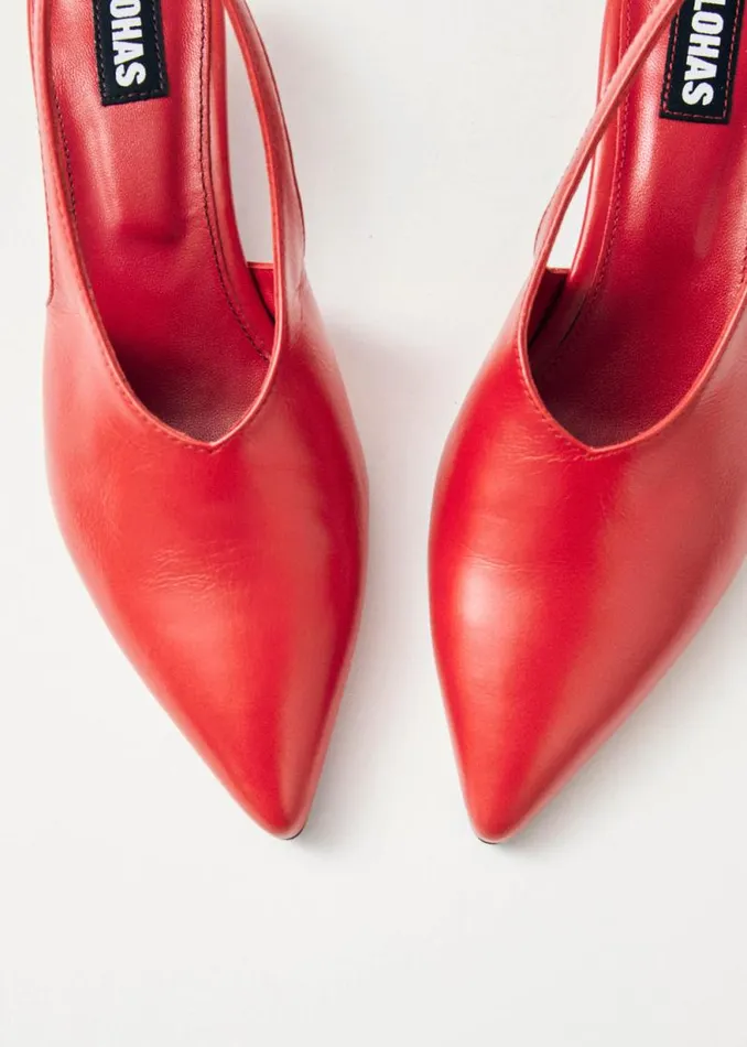 Eros Red Leather Pumps Women ALOHAS Heels