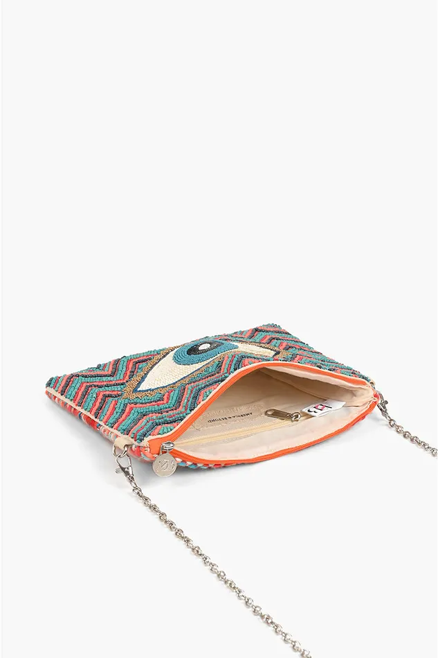 Evil Eye Good Luck Clutch with Removable Crossbody Chain Evil Eye Good Luck Clutch with Removable Crossbody Chain