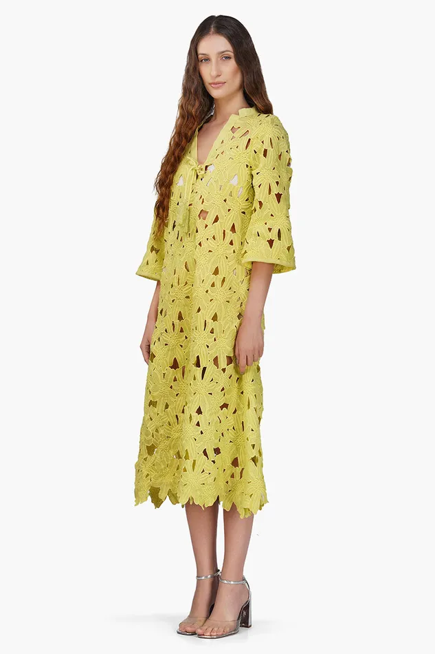 Fall For Neon Floral Lace Cover Up Dress Fall For Neon Floral Lace Cover Up Dress