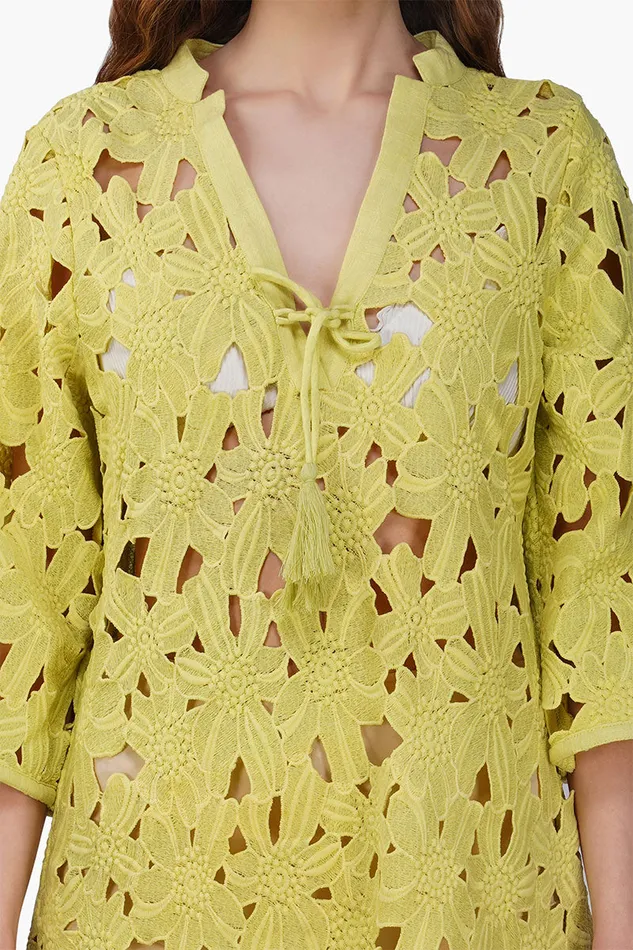 Fall For Neon Floral Lace Cover Up Dress Fall For Neon Floral Lace Cover Up Dress