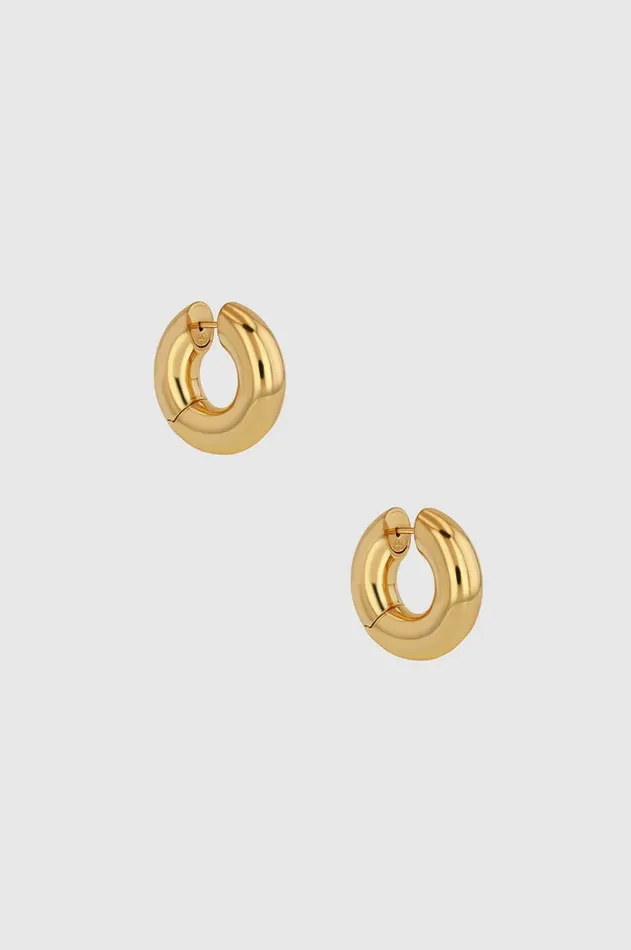 Fashion Jewelry Women ANINE BING Small Bold Link Hoops 8211 Gold