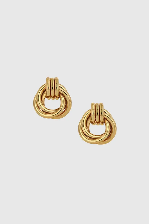 Fashion Jewelry Women ANINE BING Triple Knot Earrings In Gold ANINE BING