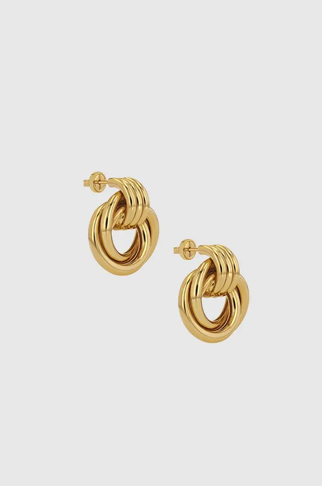 Fashion Jewelry Women ANINE BING Triple Knot Earrings In Gold ANINE BING