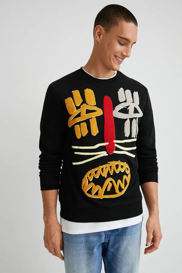 Feline Sweatshirt Mens Desigual Sweaters and Sweatshirts
