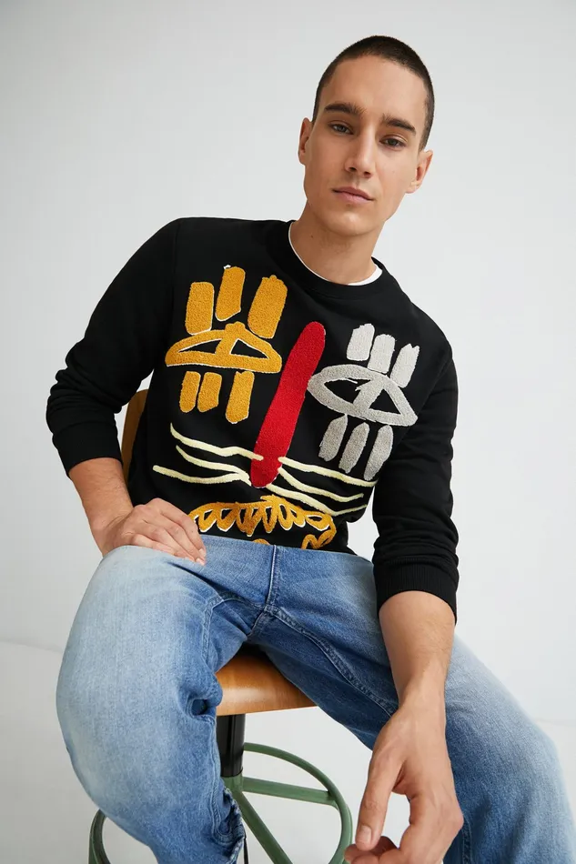 Feline Sweatshirt Mens Desigual Sweaters and Sweatshirts