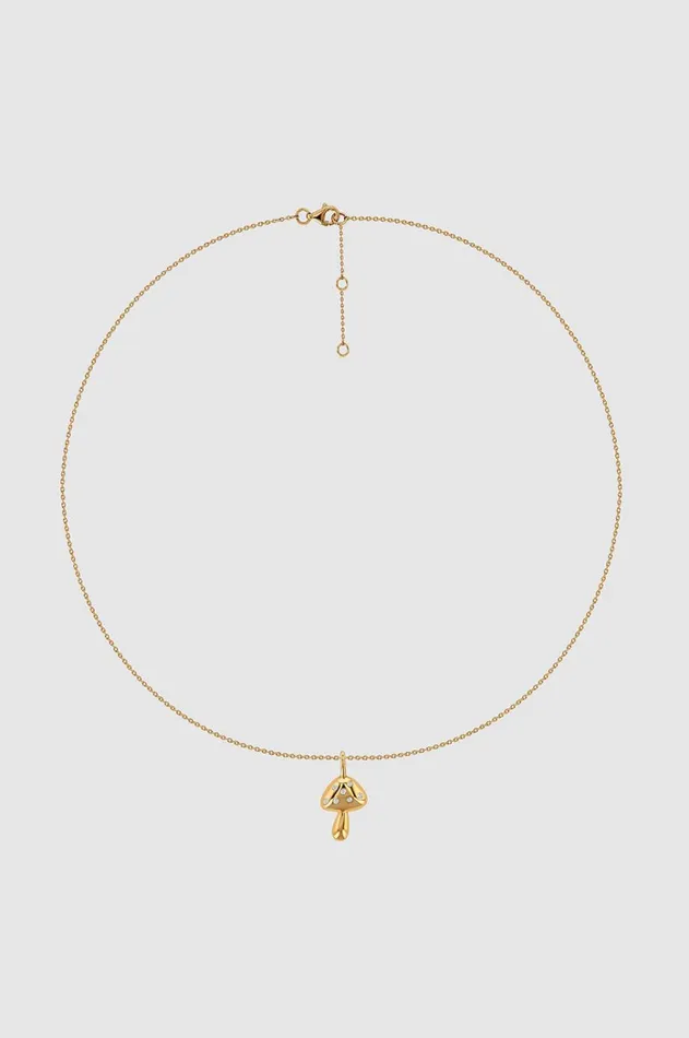 Fine Jewelry Women ANINE BING Diamond Mushroom Necklace 8211 14k Gold