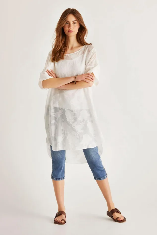 FINE TUNIC 15087 020 Off White 020 Women IN FRONT DRESSES