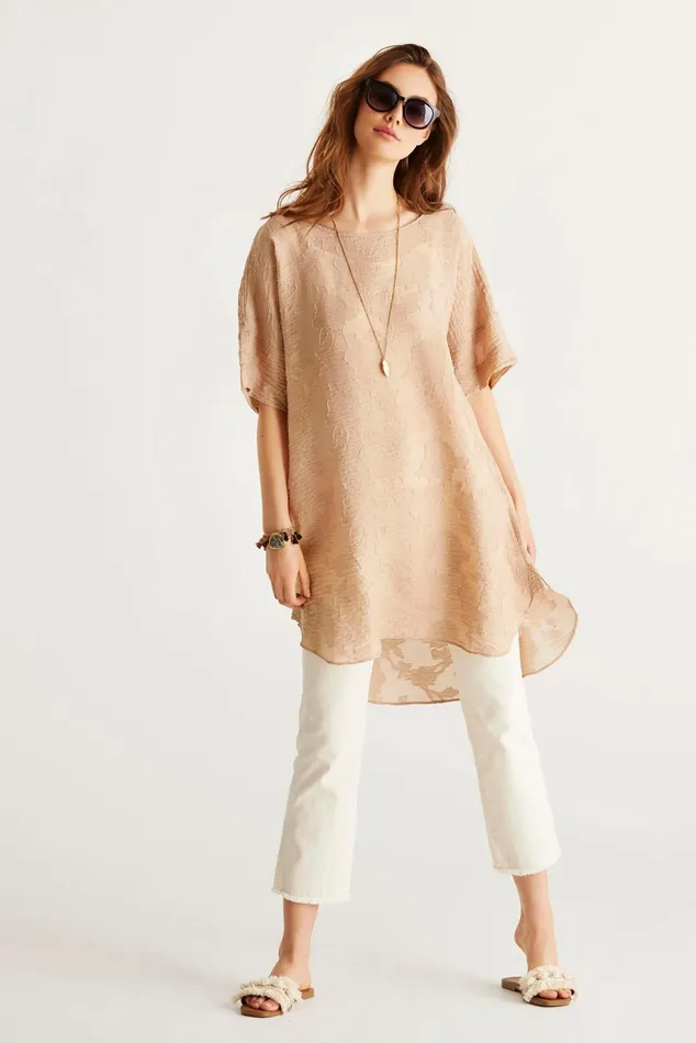 FINE TUNIC 15087 191 Sand 191 Women IN FRONT DRESSES