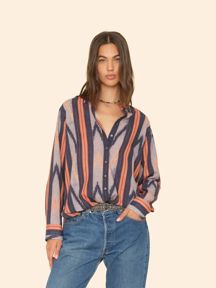 Flame Orange Beau Shirt Women Shirts XRENA