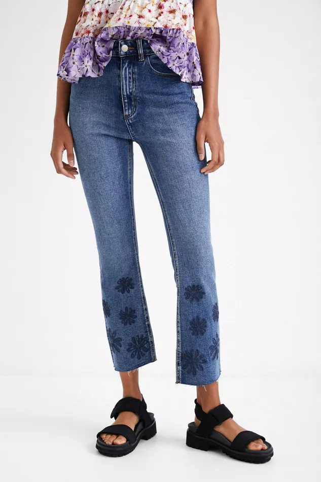 Flared Cropped Jeans Women Desigual Jeans