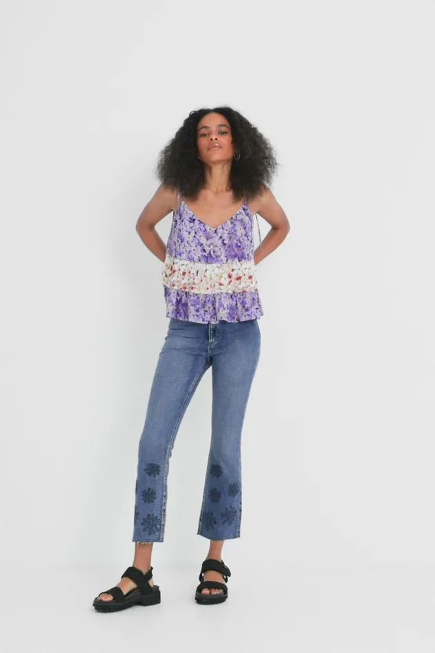 Flared Cropped Jeans Women Desigual Jeans