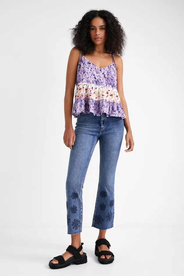 Flared Cropped Jeans Women Desigual Jeans
