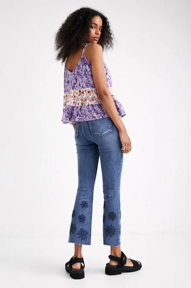 Flared Cropped Jeans Women Desigual Jeans