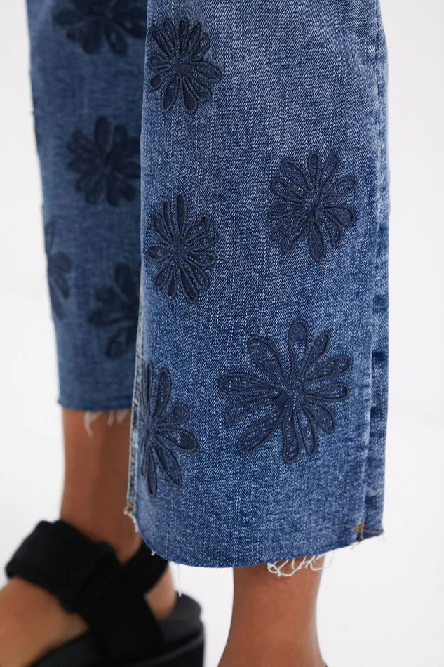 Flared Cropped Jeans Women Desigual Jeans