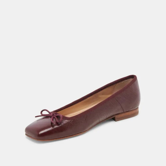Flats and Loafers Women Dolce Vita Anisa Ballet Flats Cranberry Crinkle Patent