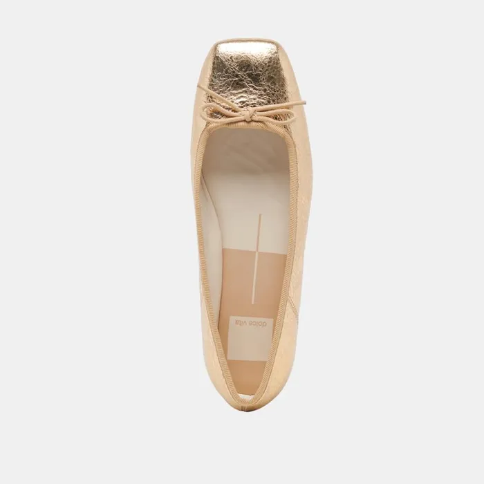 Flats and Loafers Women Dolce Vita Anisa Ballet Flats Gold Distressed Leather