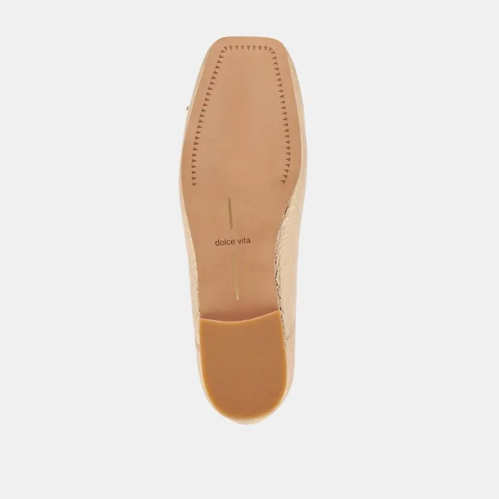 Flats and Loafers Women Dolce Vita Anisa Ballet Flats Gold Distressed Leather