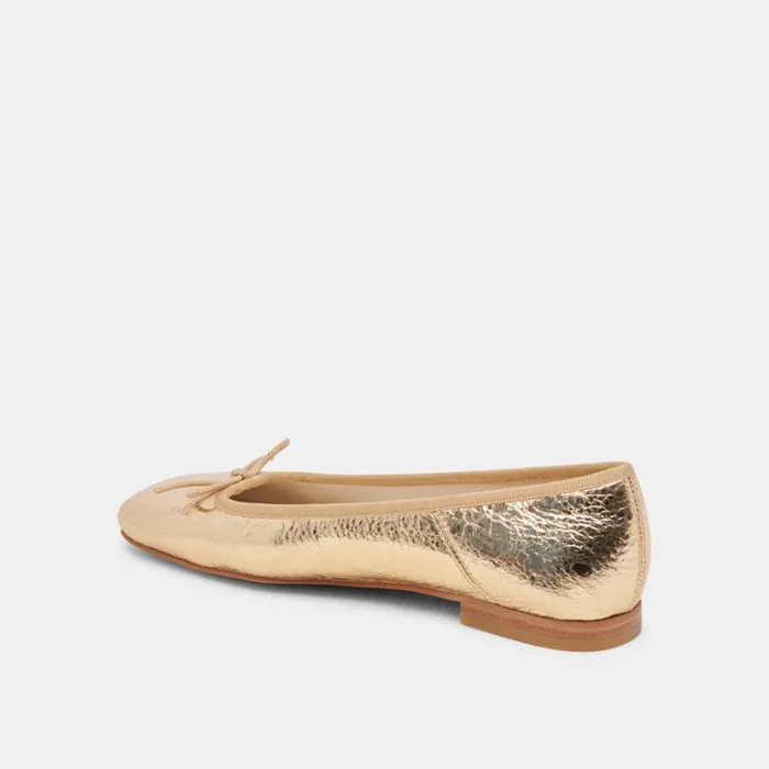 Flats and Loafers Women Dolce Vita Anisa Ballet Flats Gold Distressed Leather