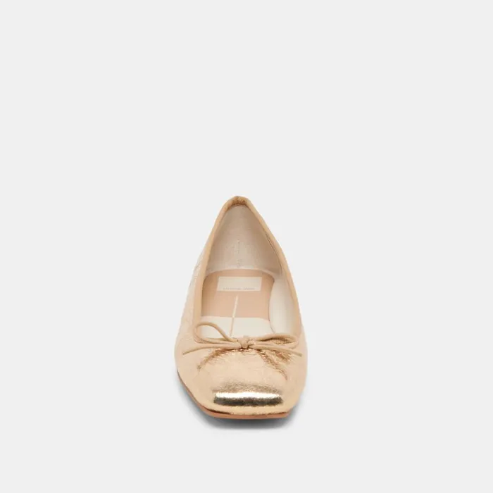 Flats and Loafers Women Dolce Vita Anisa Ballet Flats Gold Distressed Leather