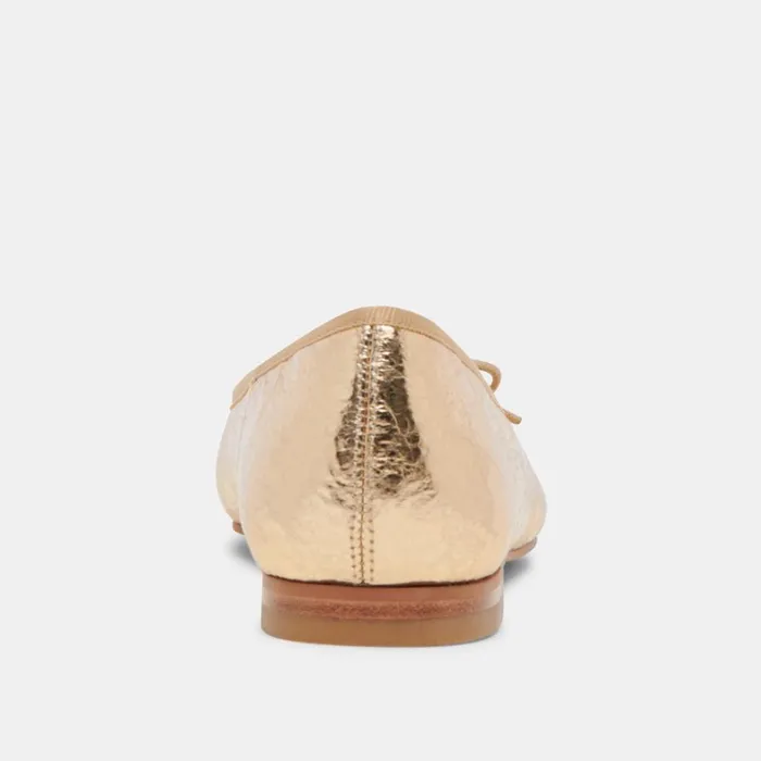 Flats and Loafers Women Dolce Vita Anisa Ballet Flats Gold Distressed Leather