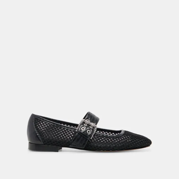 Flats and Loafers Women Dolce Vita Arora Ballet Flats Onyx Woven Mesh