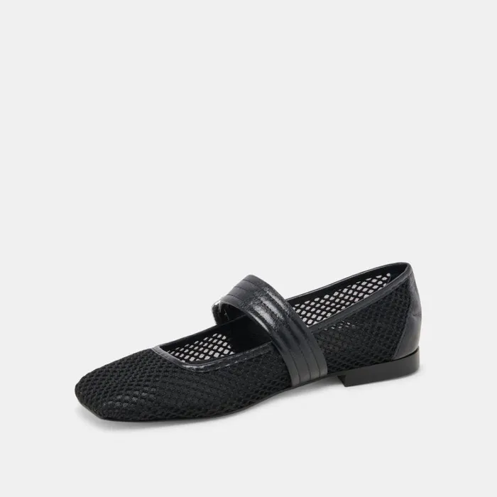 Flats and Loafers Women Dolce Vita Arora Ballet Flats Onyx Woven Mesh