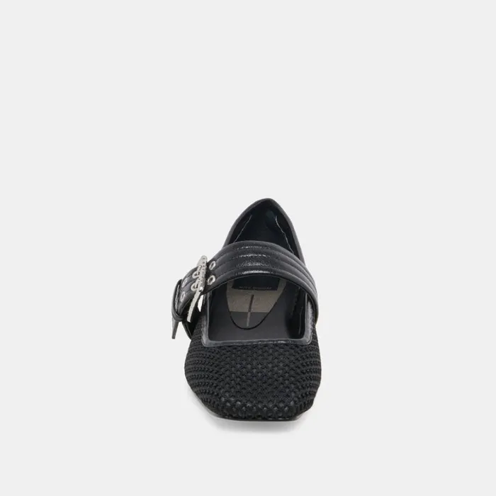 Flats and Loafers Women Dolce Vita Arora Ballet Flats Onyx Woven Mesh