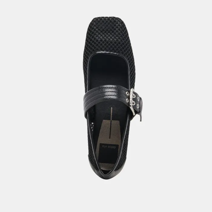 Flats and Loafers Women Dolce Vita Arora Ballet Flats Onyx Woven Mesh