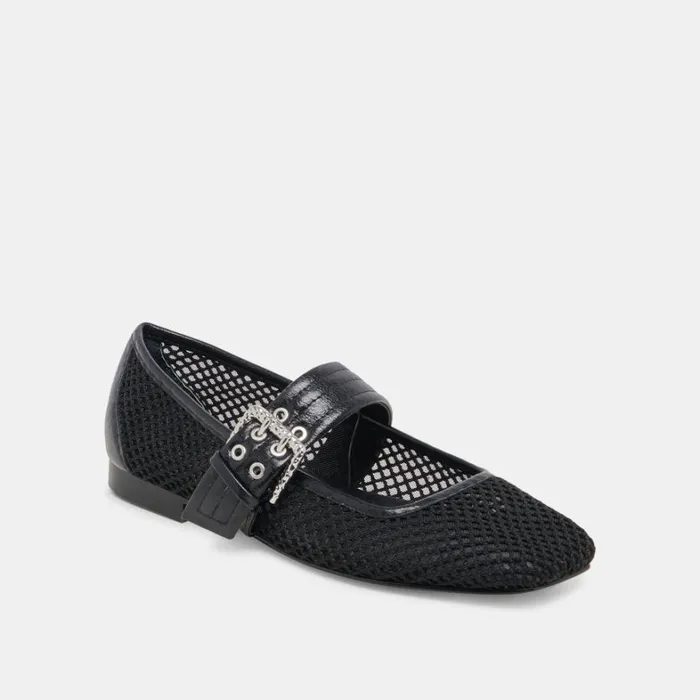 Flats and Loafers Women Dolce Vita Arora Ballet Flats Onyx Woven Mesh