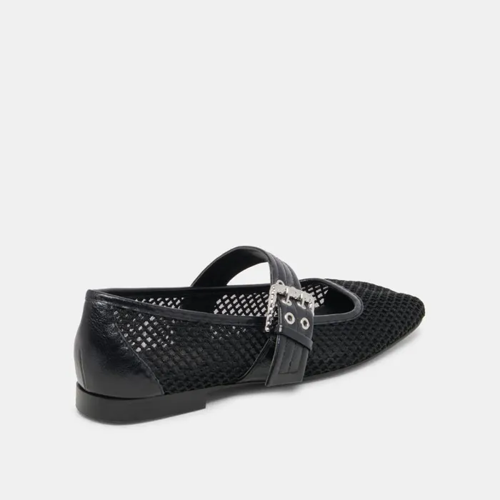 Flats and Loafers Women Dolce Vita Arora Ballet Flats Onyx Woven Mesh