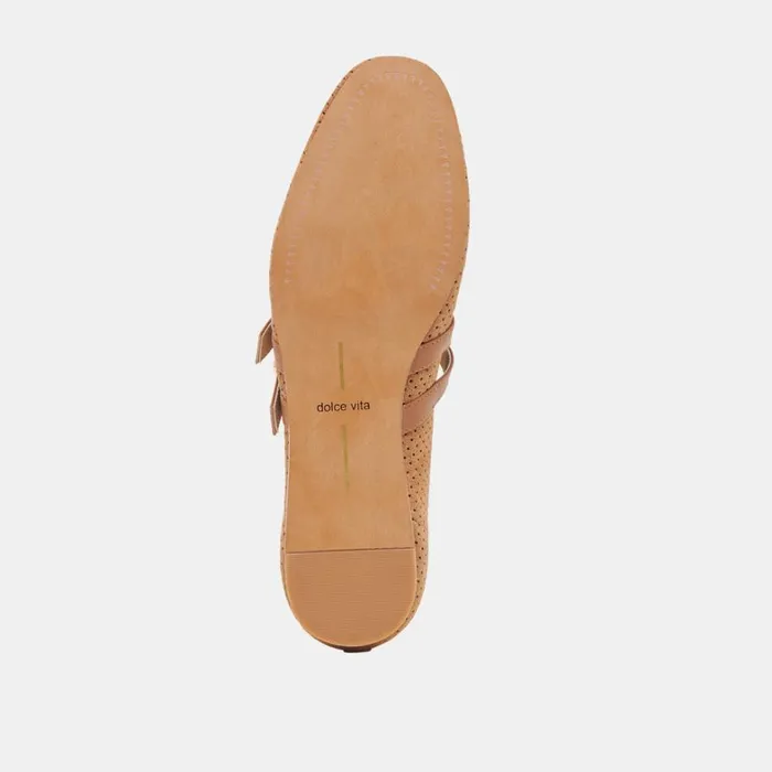 Flats and Loafers Women Dolce Vita Baylee Ballet Flats Pecan Perforated Suede