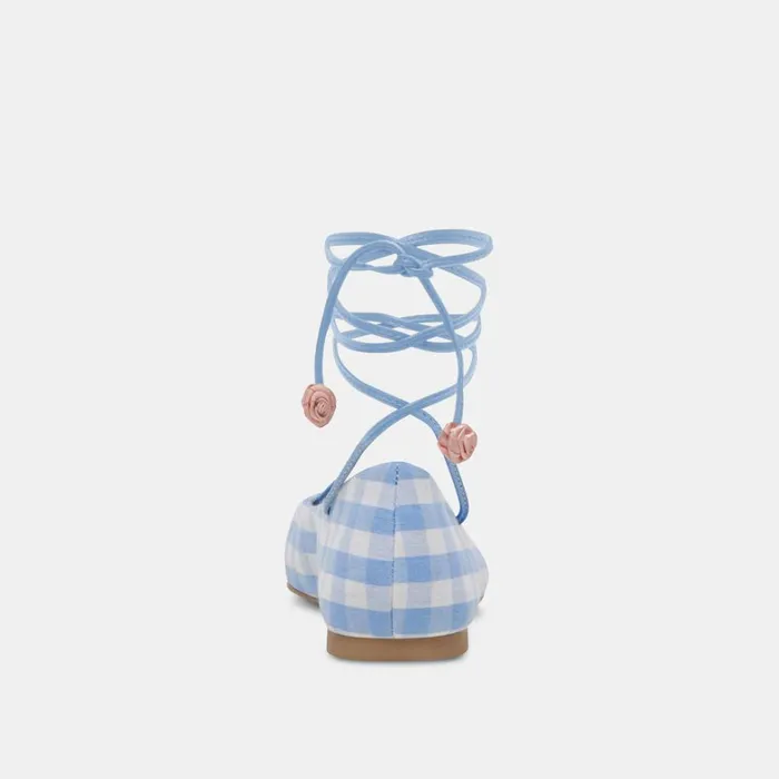 Flats and Loafers Women Dolce Vita Beate Ballet Flats White Blue Gingham